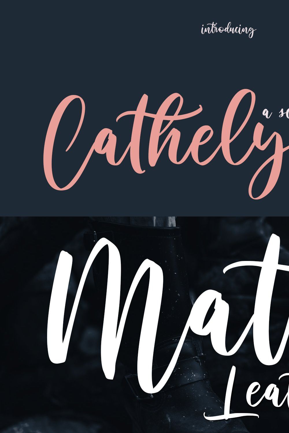 Cathelyne Script Font pinterest preview image.