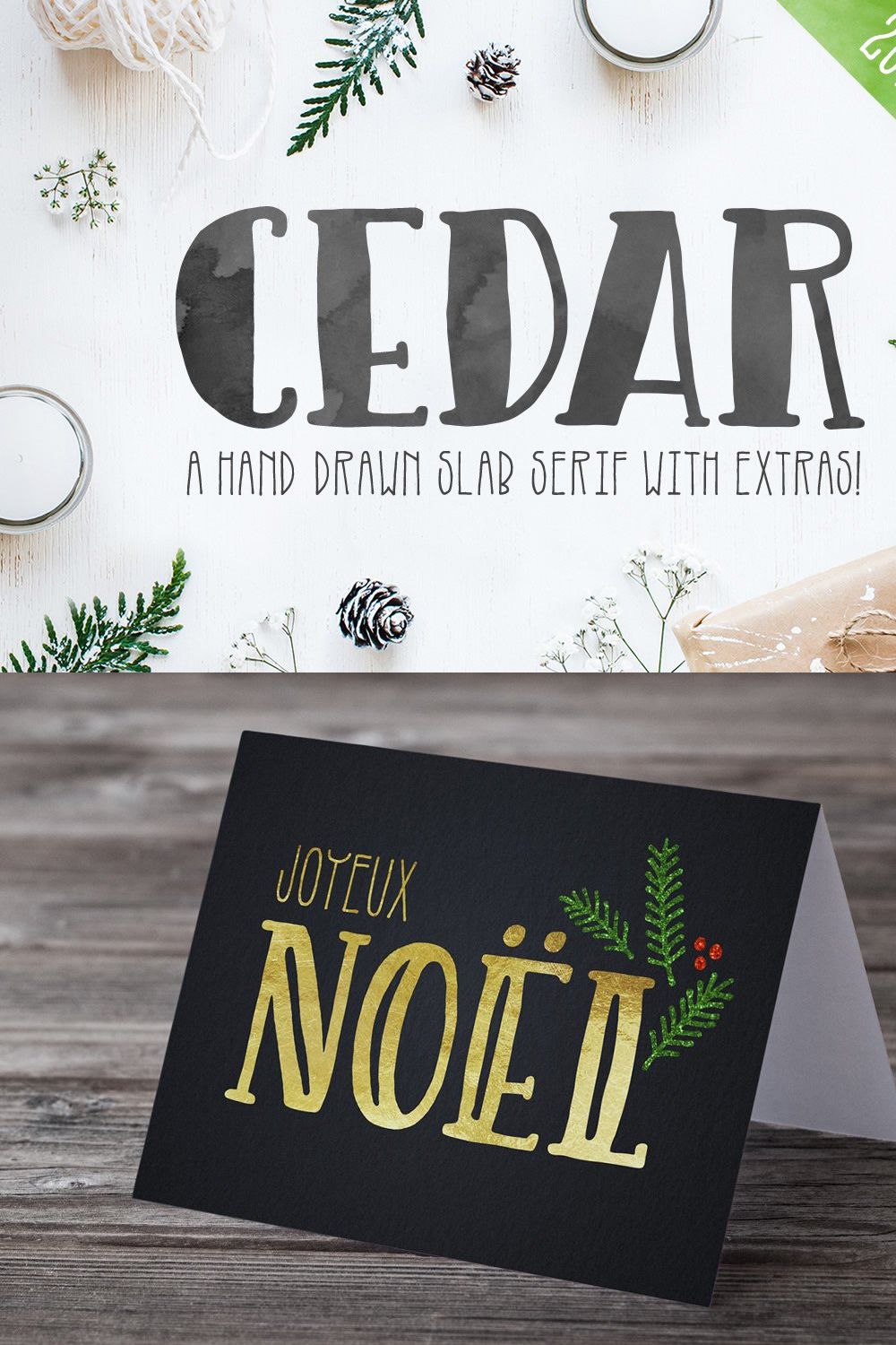 Cedar Font pinterest preview image.