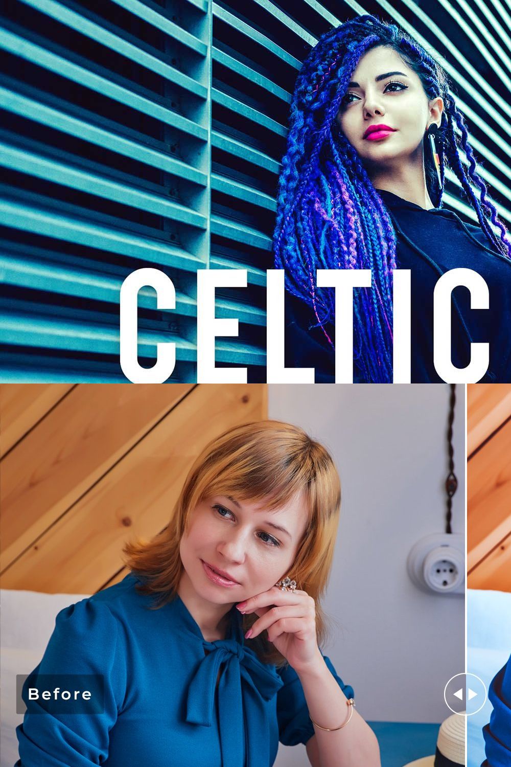 Celtic Blue Pro Lightroom Presets pinterest preview image.