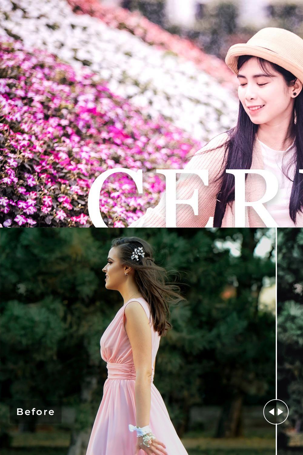 Cerise Pro Lightroom Presets pinterest preview image.