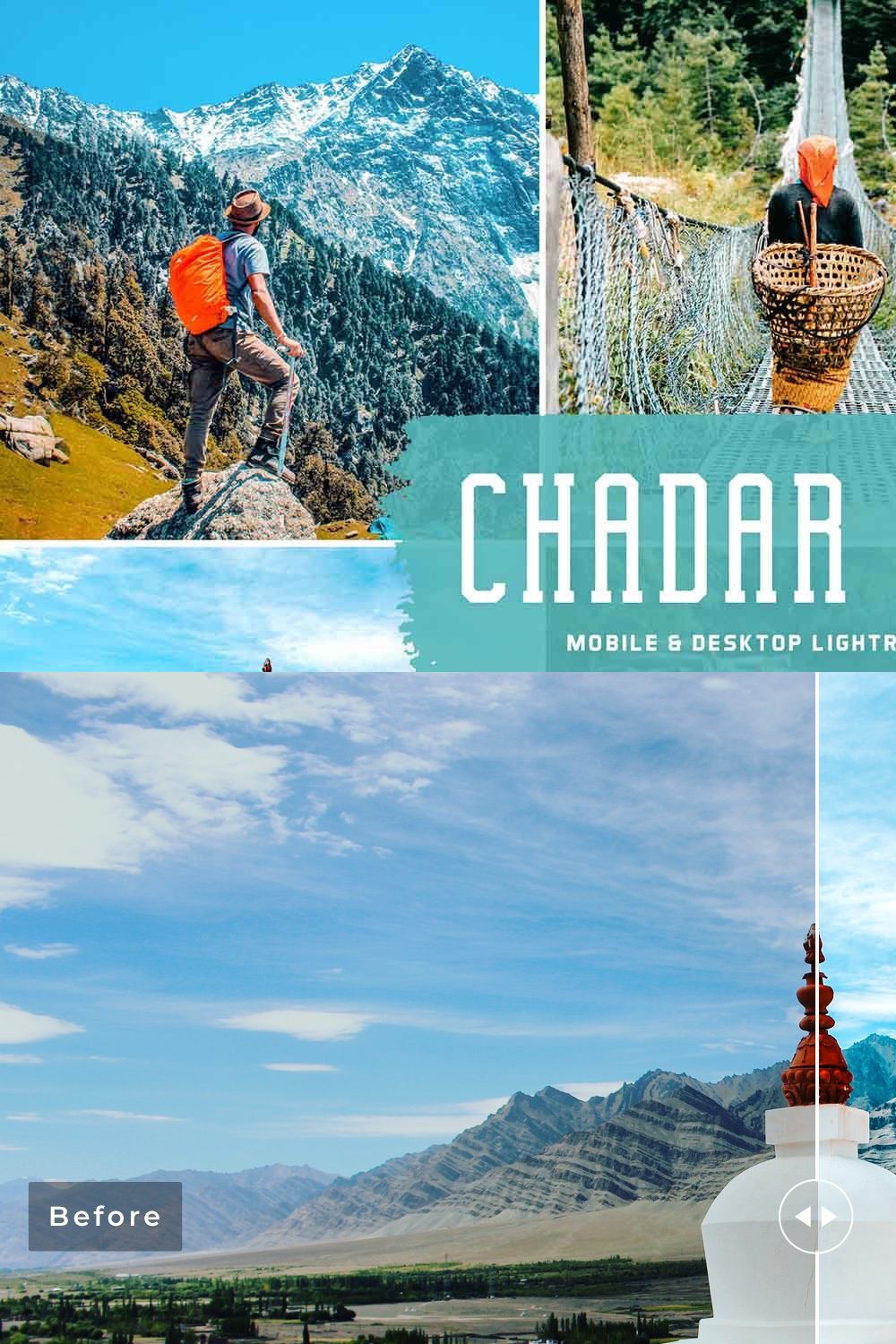 Chadar Trek Pro Lightroom Presets pinterest preview image.