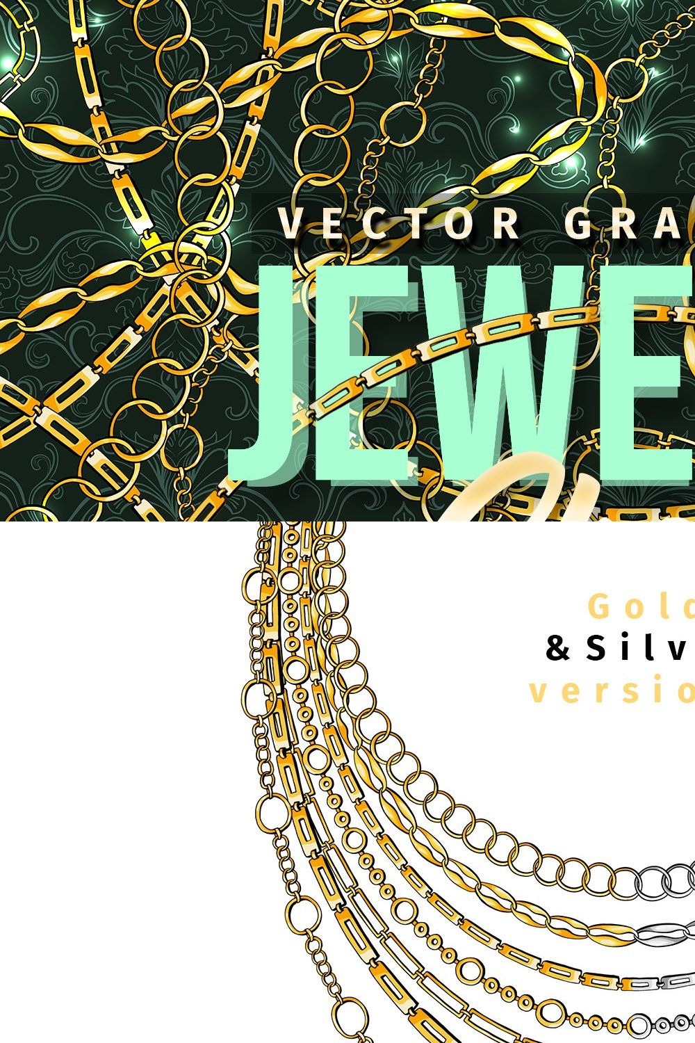 Chains Jewelry Graphics Pack pinterest preview image.