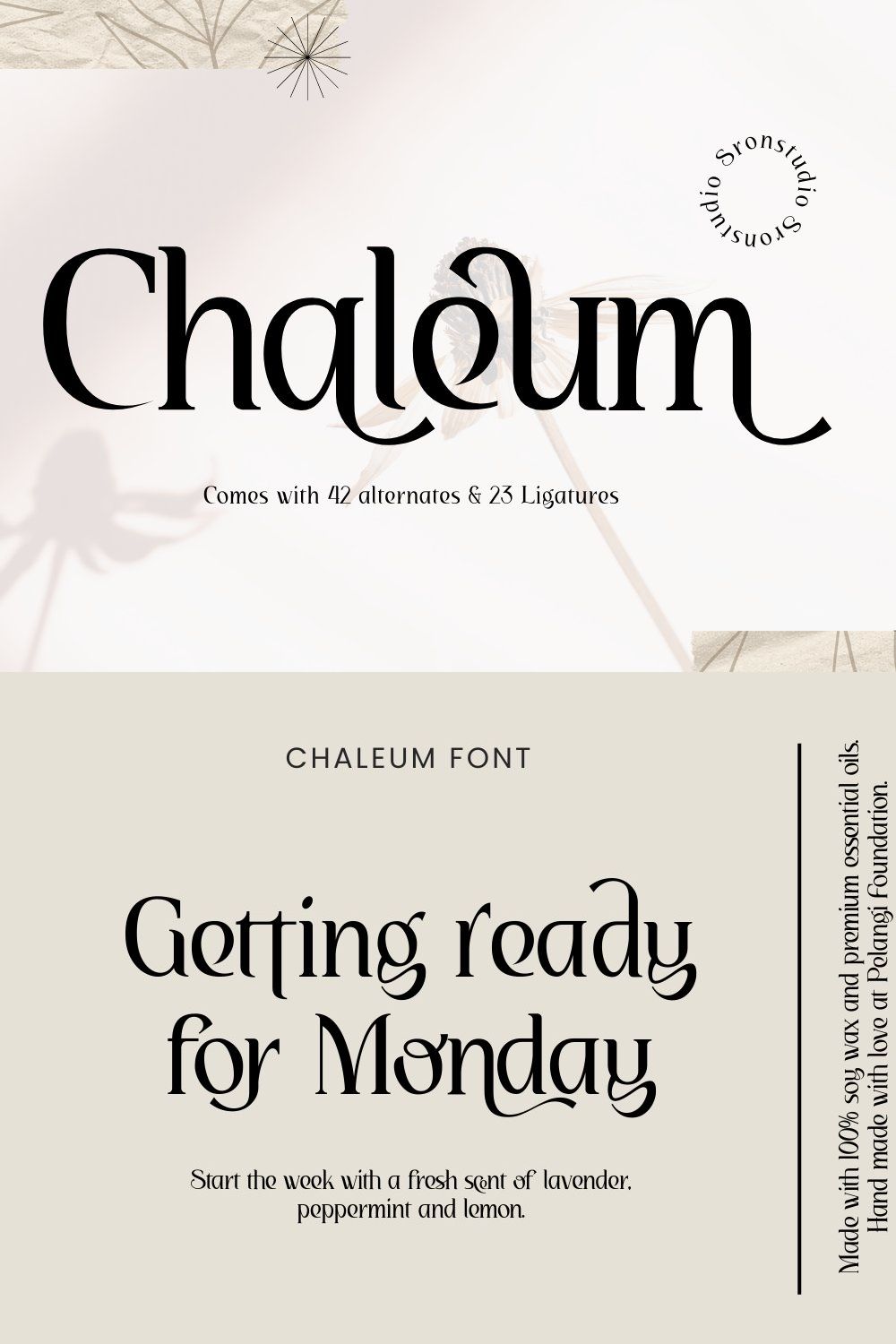 Chaleum Display Font pinterest preview image.