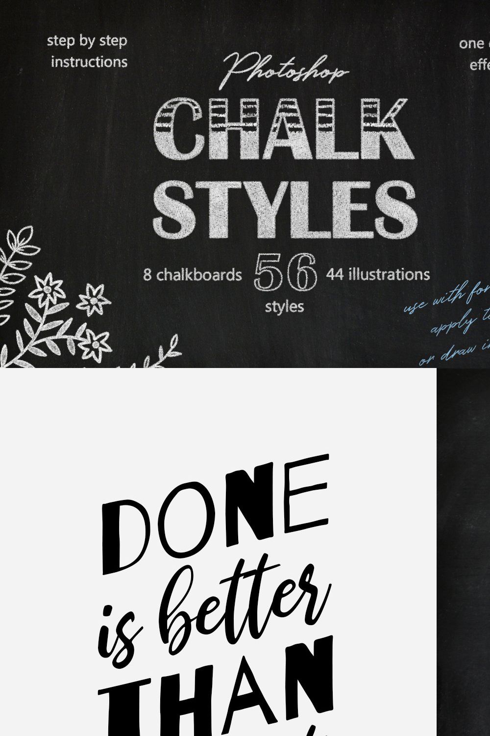 Chalk Styles for Photoshop pinterest preview image.