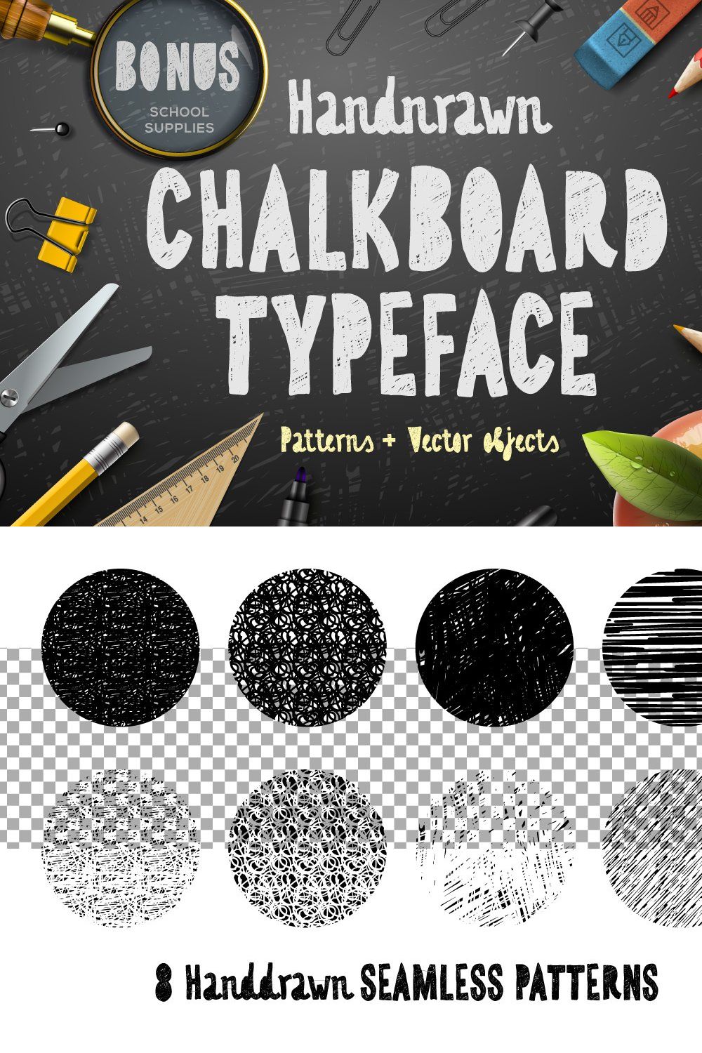 Chalkboard typeface pinterest preview image.