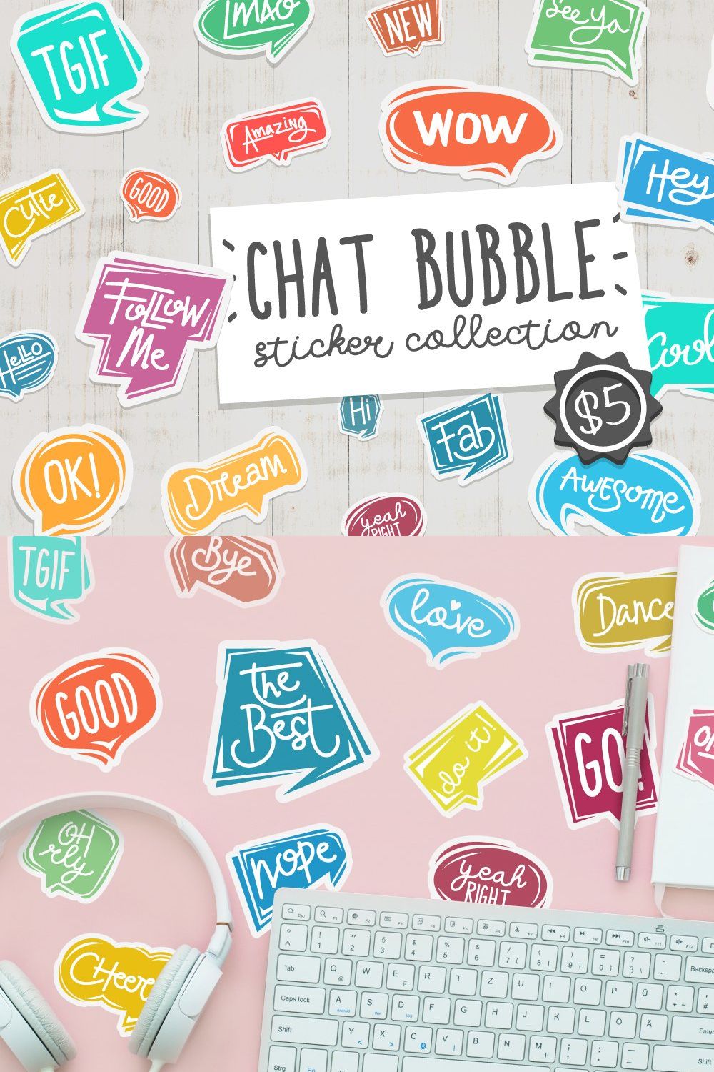 Chat Bubble Sticker Collection pinterest preview image.