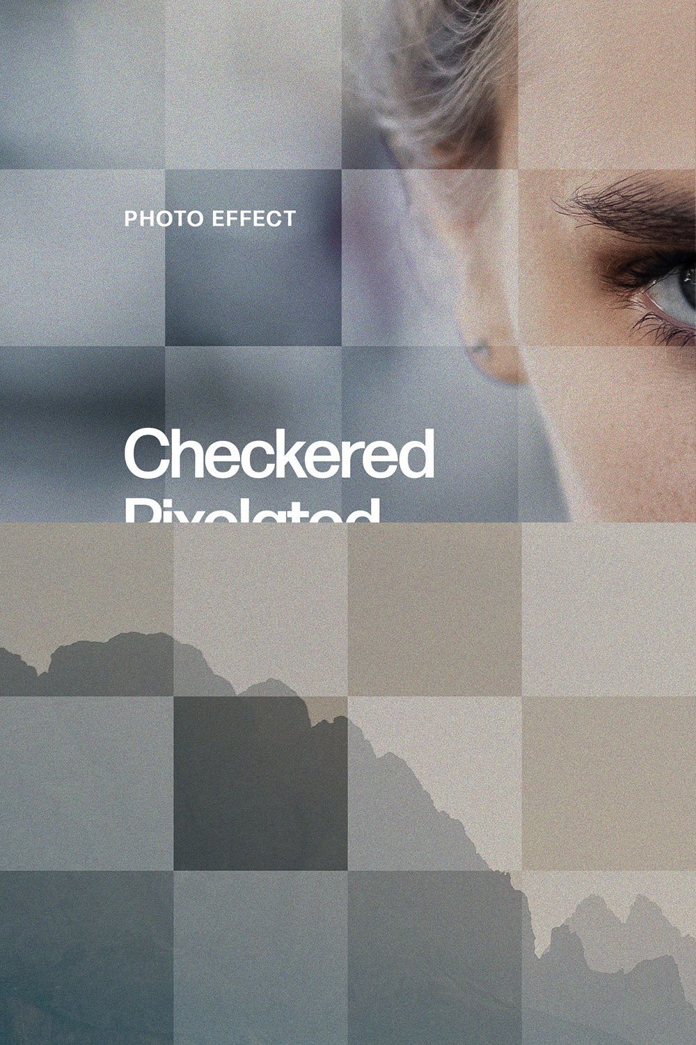 Checkered Pixelated Effect pinterest preview image.