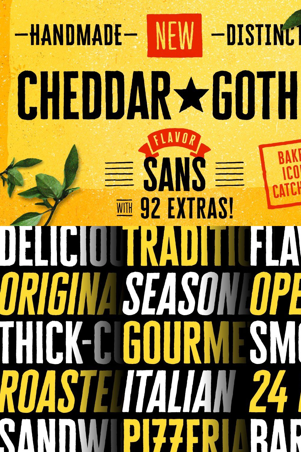 Cheddar Gothic Sans pinterest preview image.