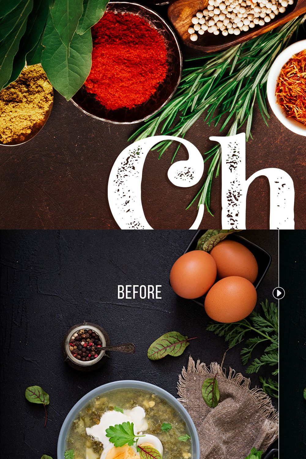 Chef - 50 Food Presets pinterest preview image.