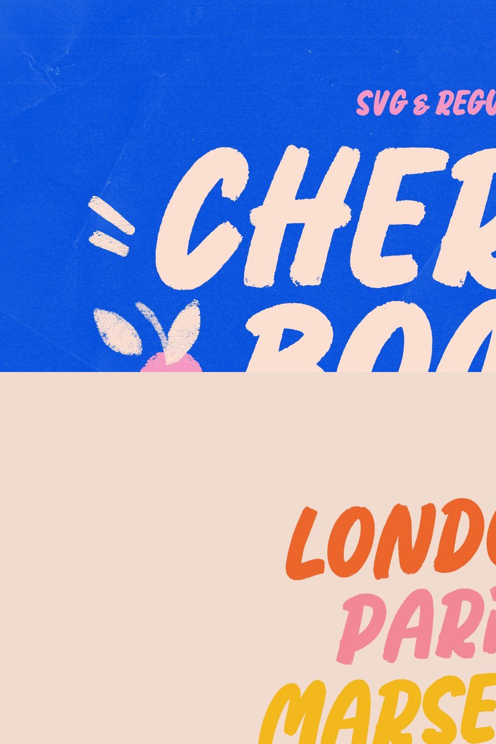 Cherry Bomb - A Chubby Marker Font pinterest preview image.