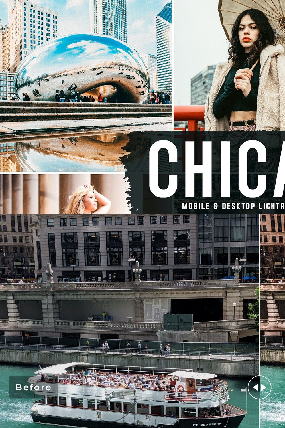 Chicago Pro Lightroom Presets pinterest preview image.