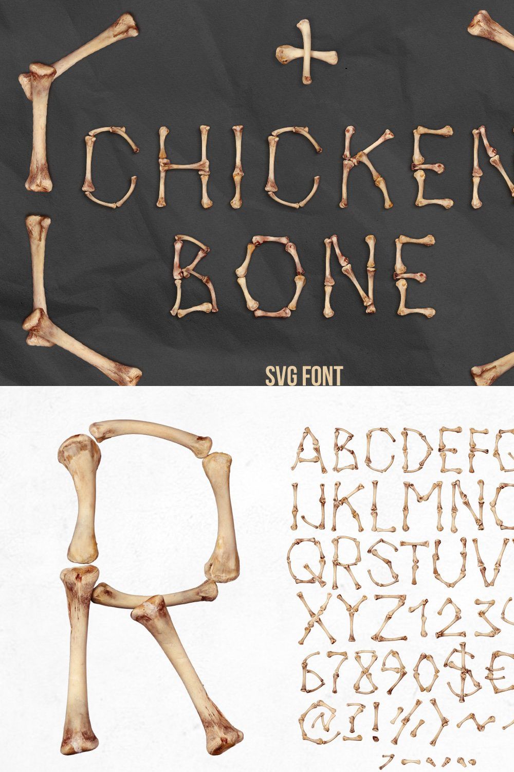 Chicken Bones Font pinterest preview image.