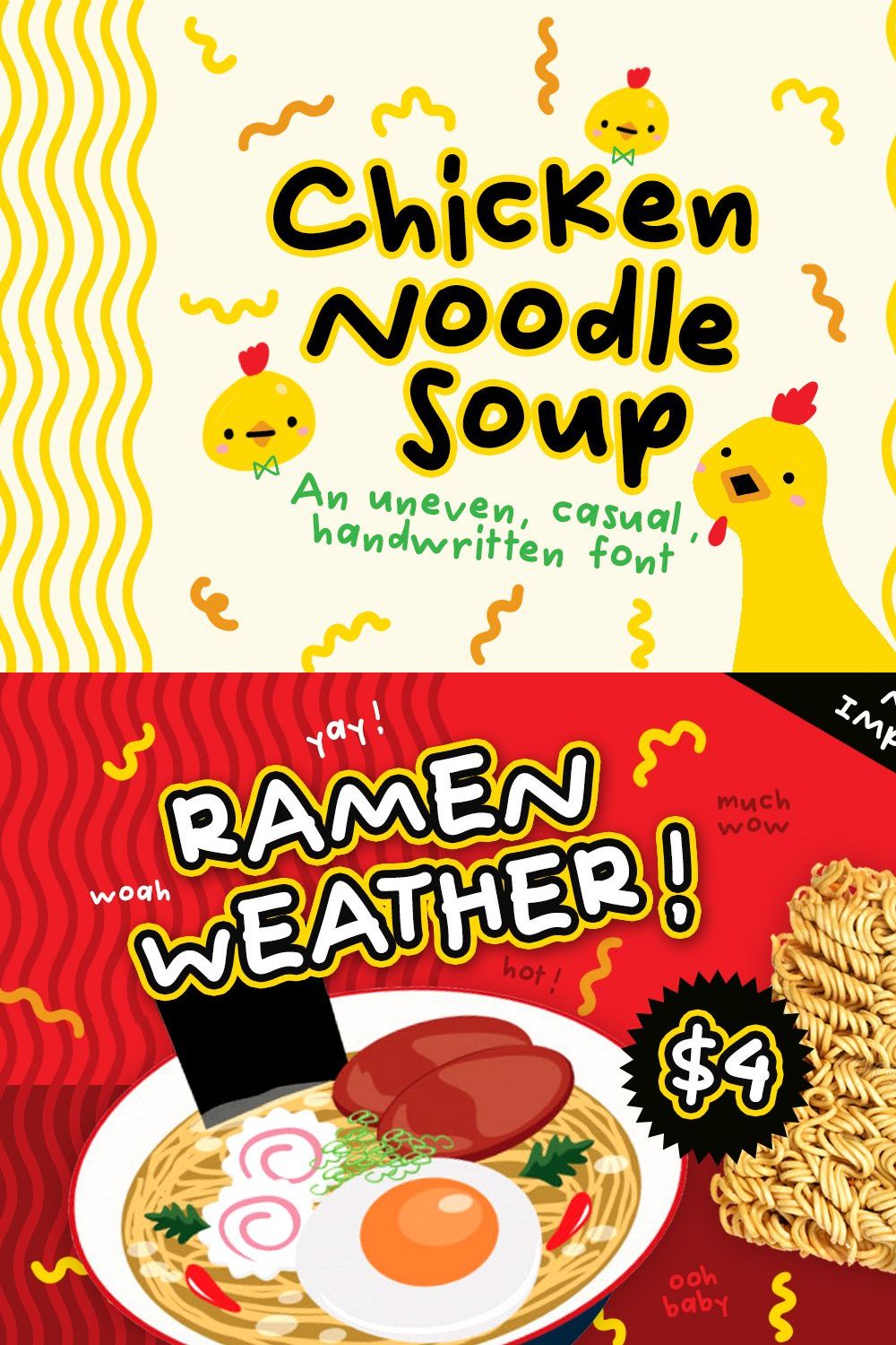 Chicken Noodle Soup Font pinterest preview image.