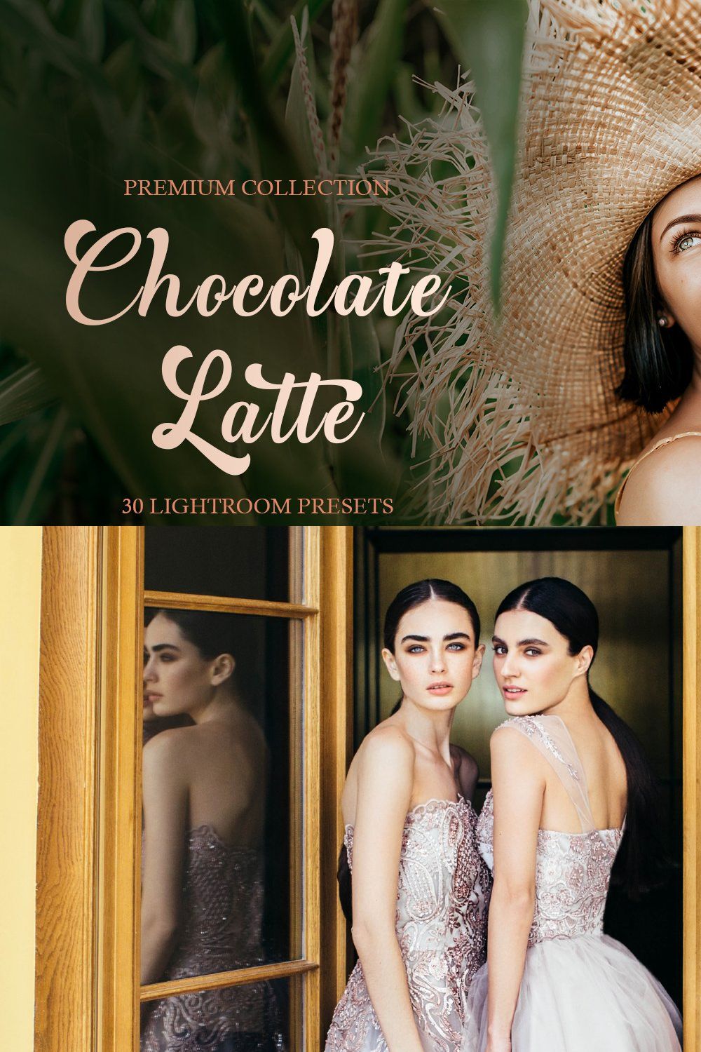 Chocolate Latte Presets Lightroom pinterest preview image.