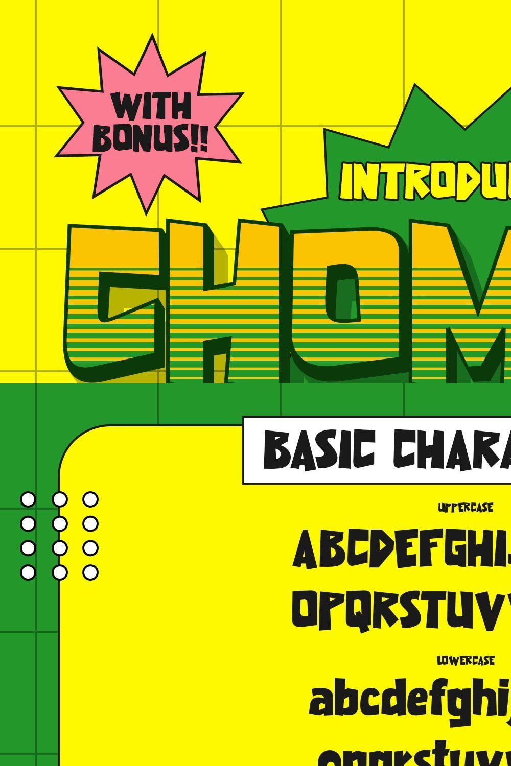 Chomiqy typeface pinterest preview image.