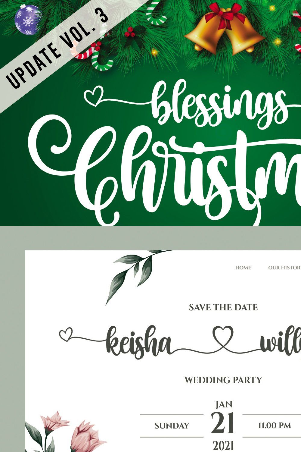 Christmas Blessings pinterest preview image.