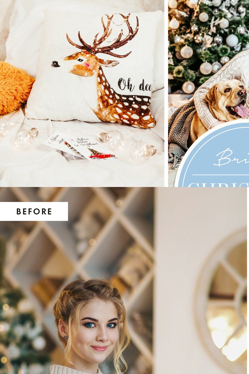 Christmas Blogger Lightroom presets pinterest preview image.