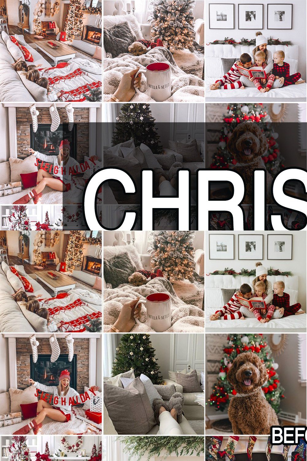 Christmas Bundle Lightroom preset pinterest preview image.