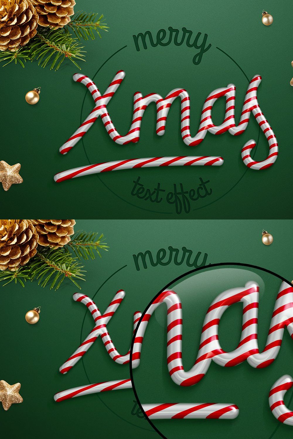 Christmas Candy Text Effect pinterest preview image.