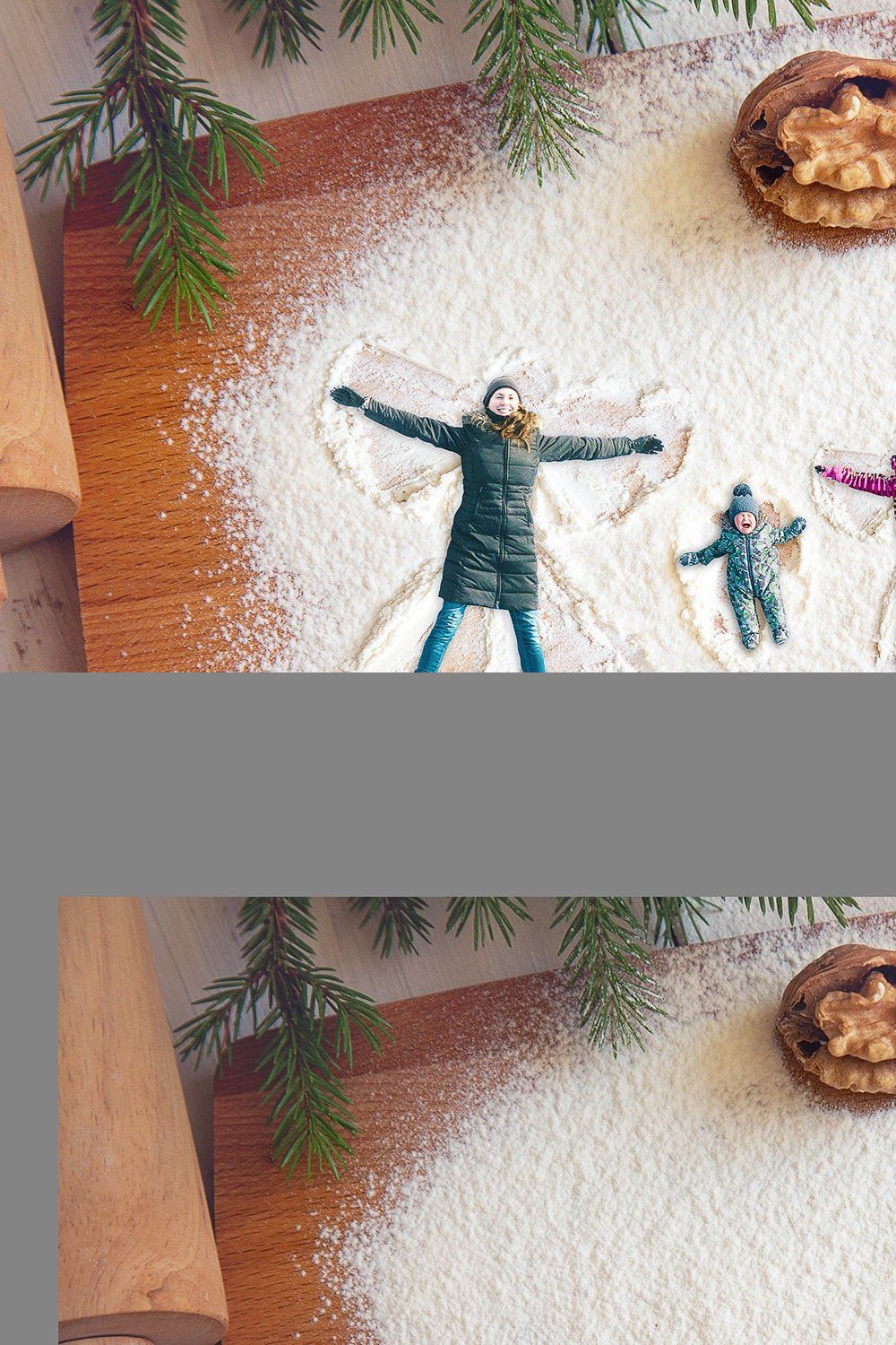 Christmas Cookie Snow Angel Backdrop pinterest preview image.