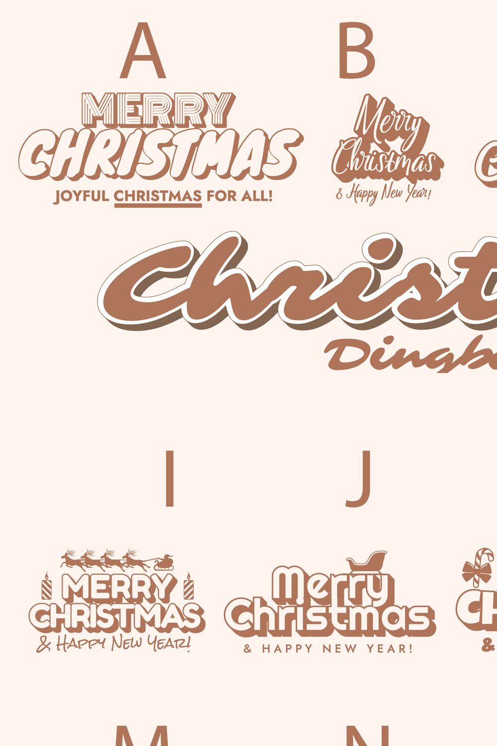 Christmas Dingbats Font pinterest preview image.