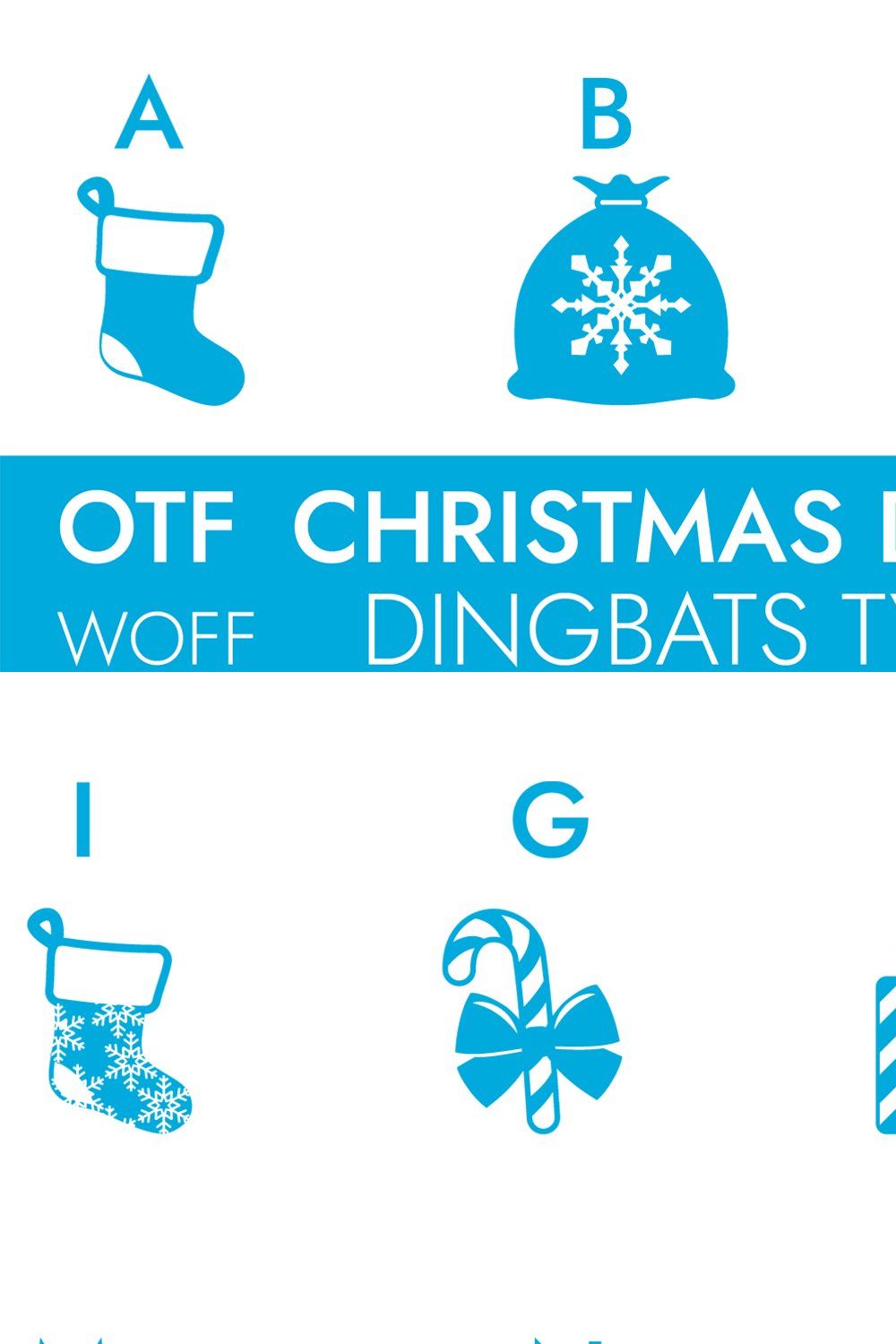 Christmas Doodle Dingbats Font pinterest preview image.