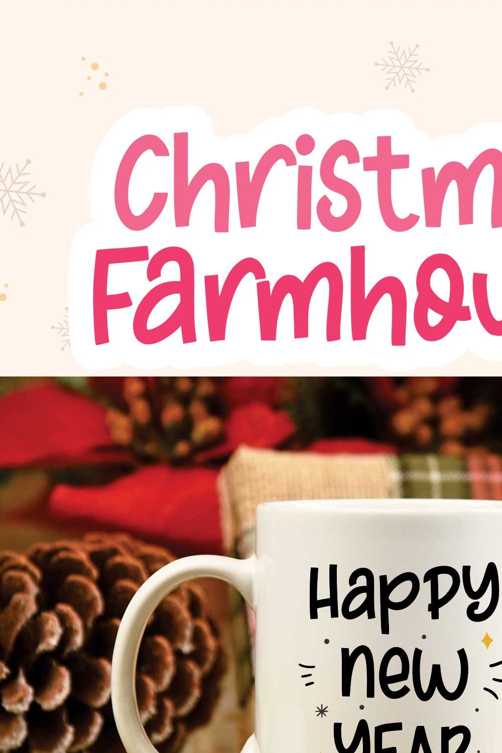 Christmas Farmhouse pinterest preview image.