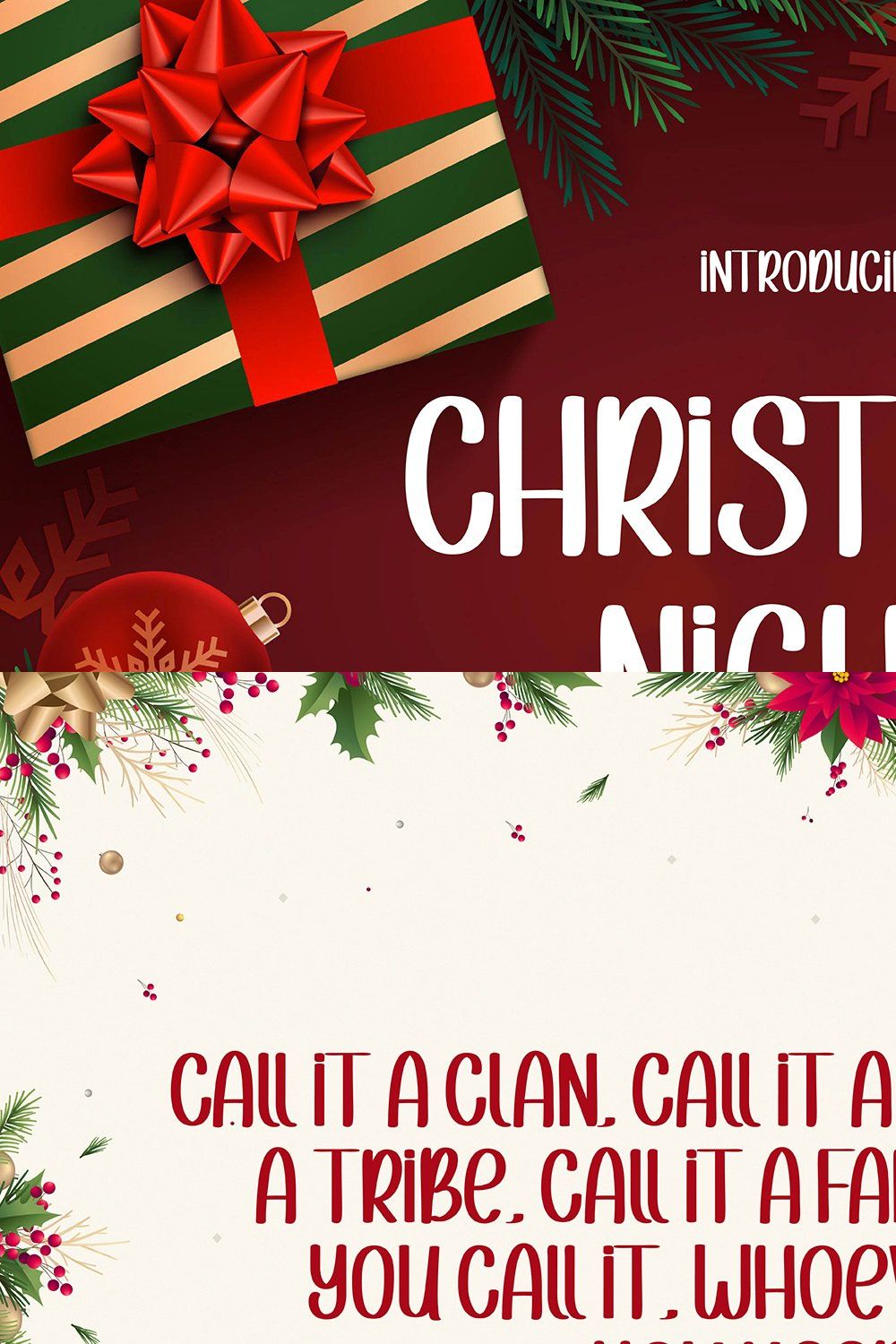 Christmas Font pinterest preview image.