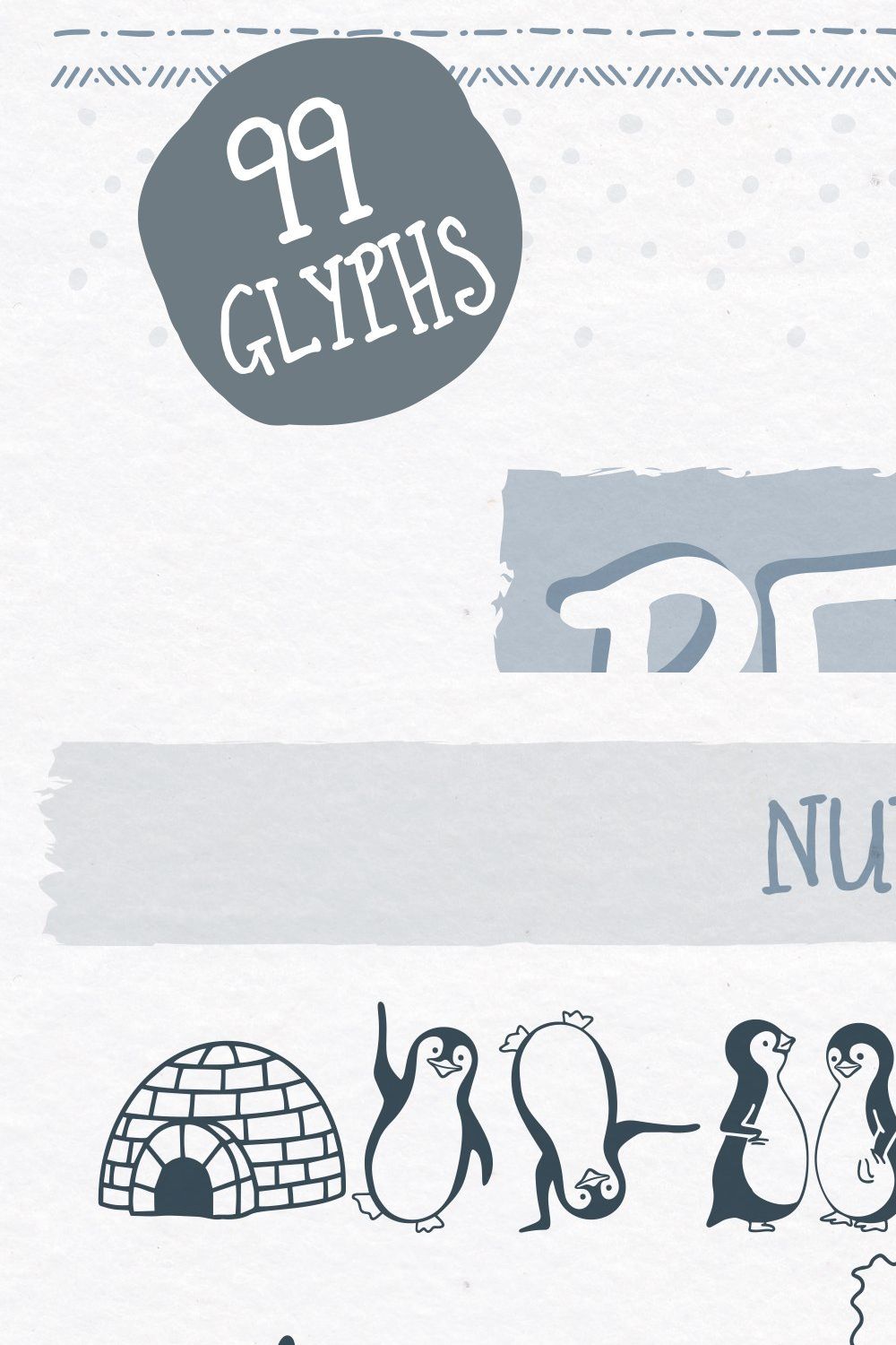 Christmas Font | Penguin Doodle Font pinterest preview image.