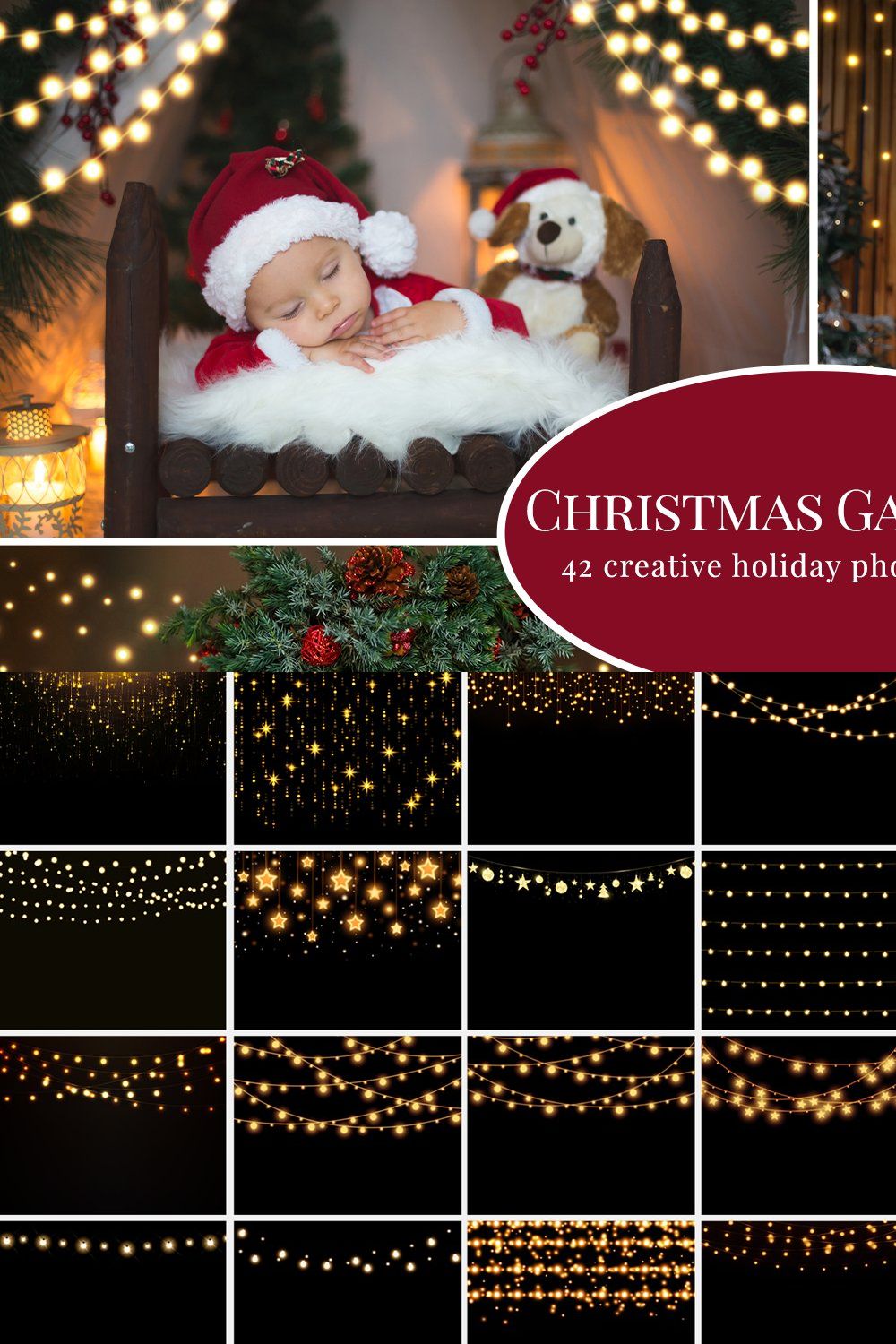 Christmas Garlands photo overlays pinterest preview image.