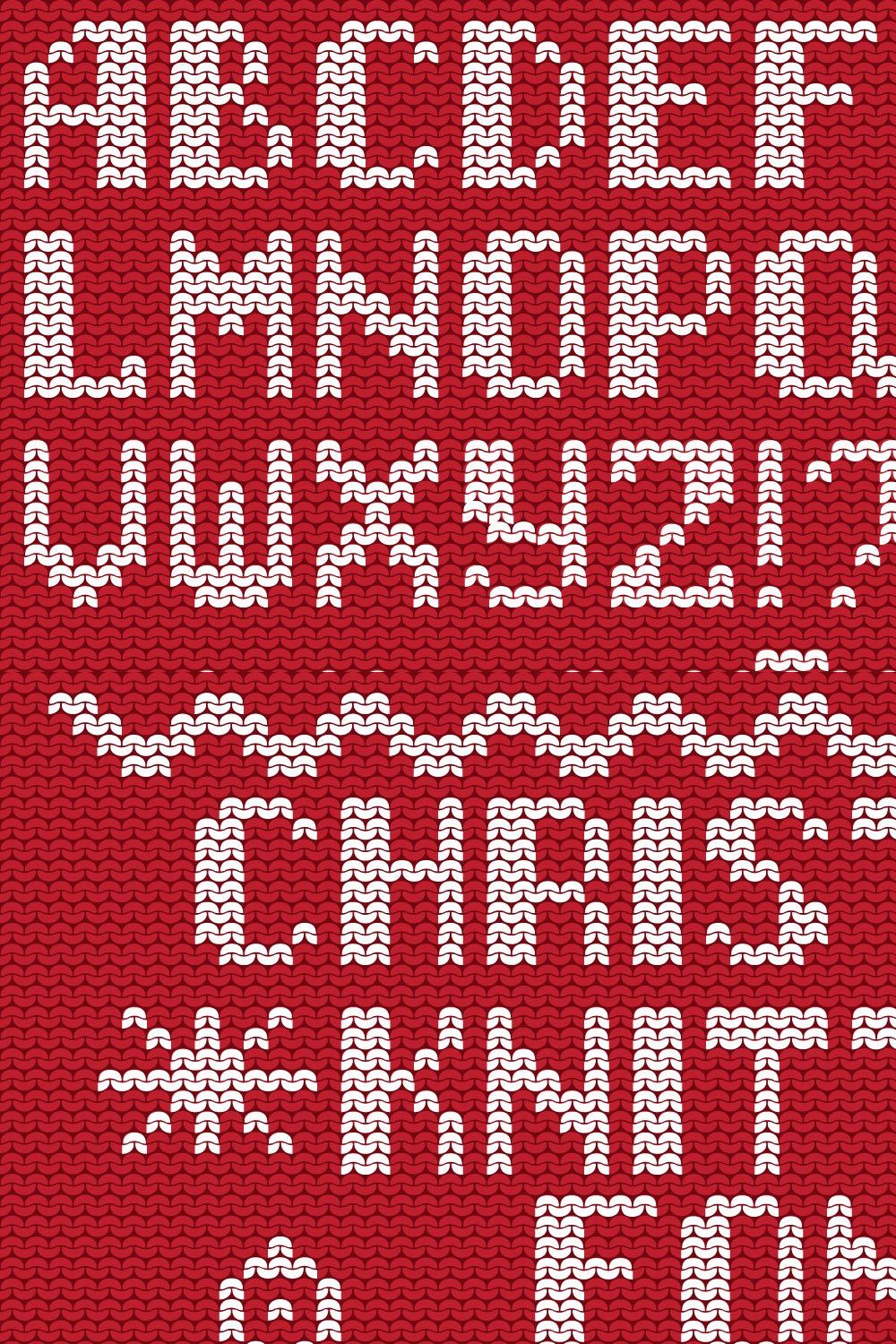 Christmas Knitted Font Web pinterest preview image.