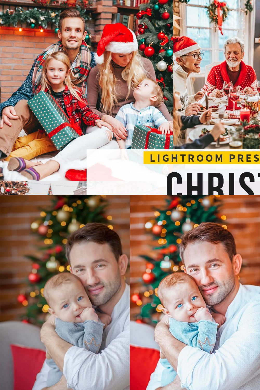 Christmas Lightroom Presets pinterest preview image.