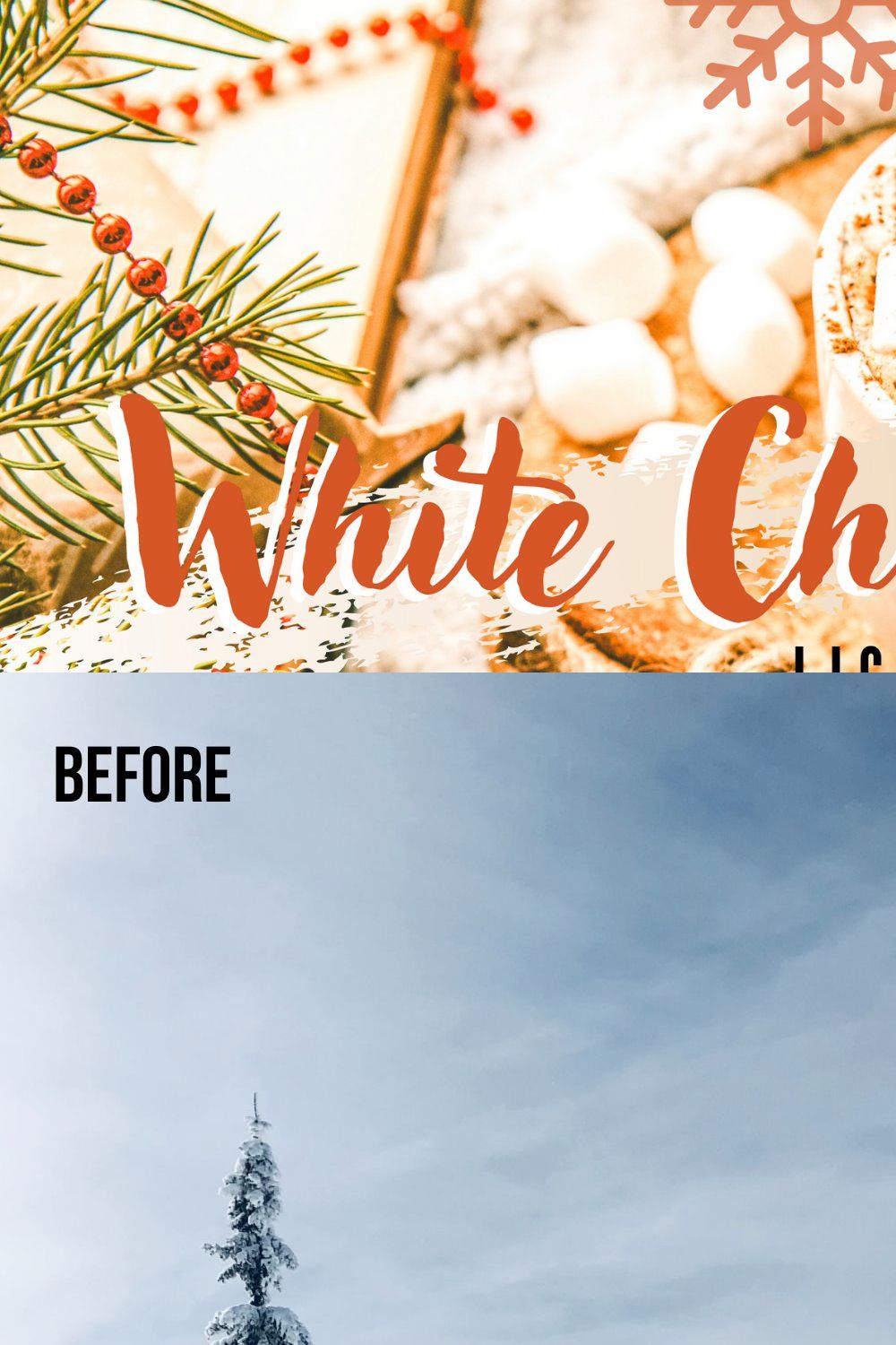 Christmas Lightroom Presets pinterest preview image.