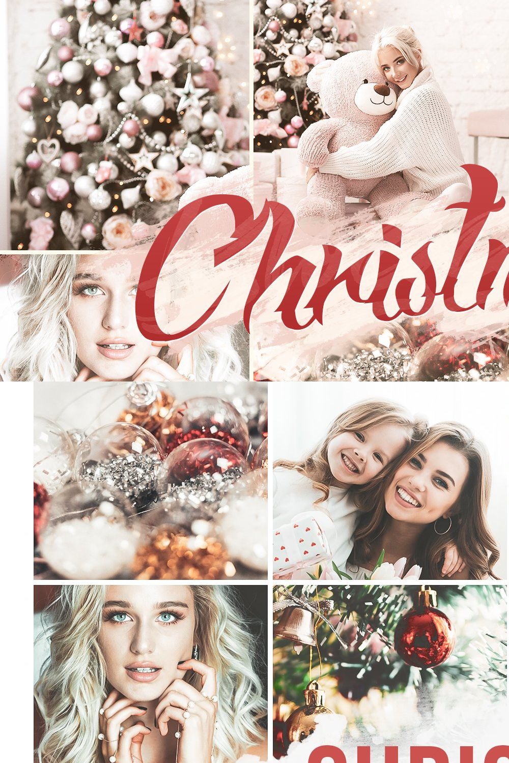 Christmas Lightroom presets pinterest preview image.