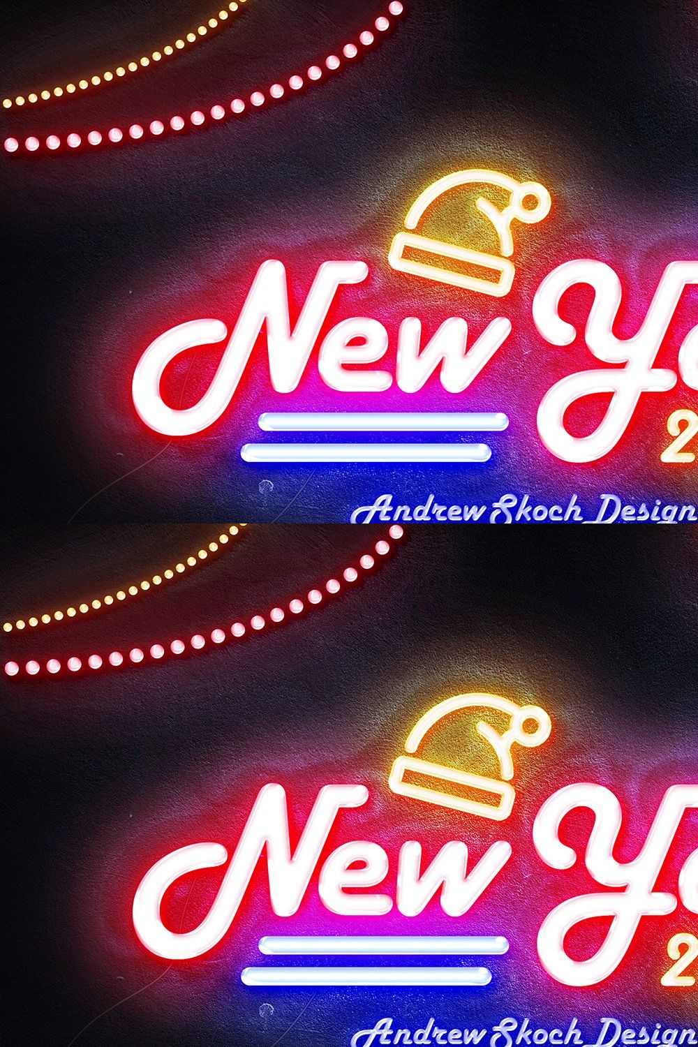 Christmas Neon Text Effects pinterest preview image.