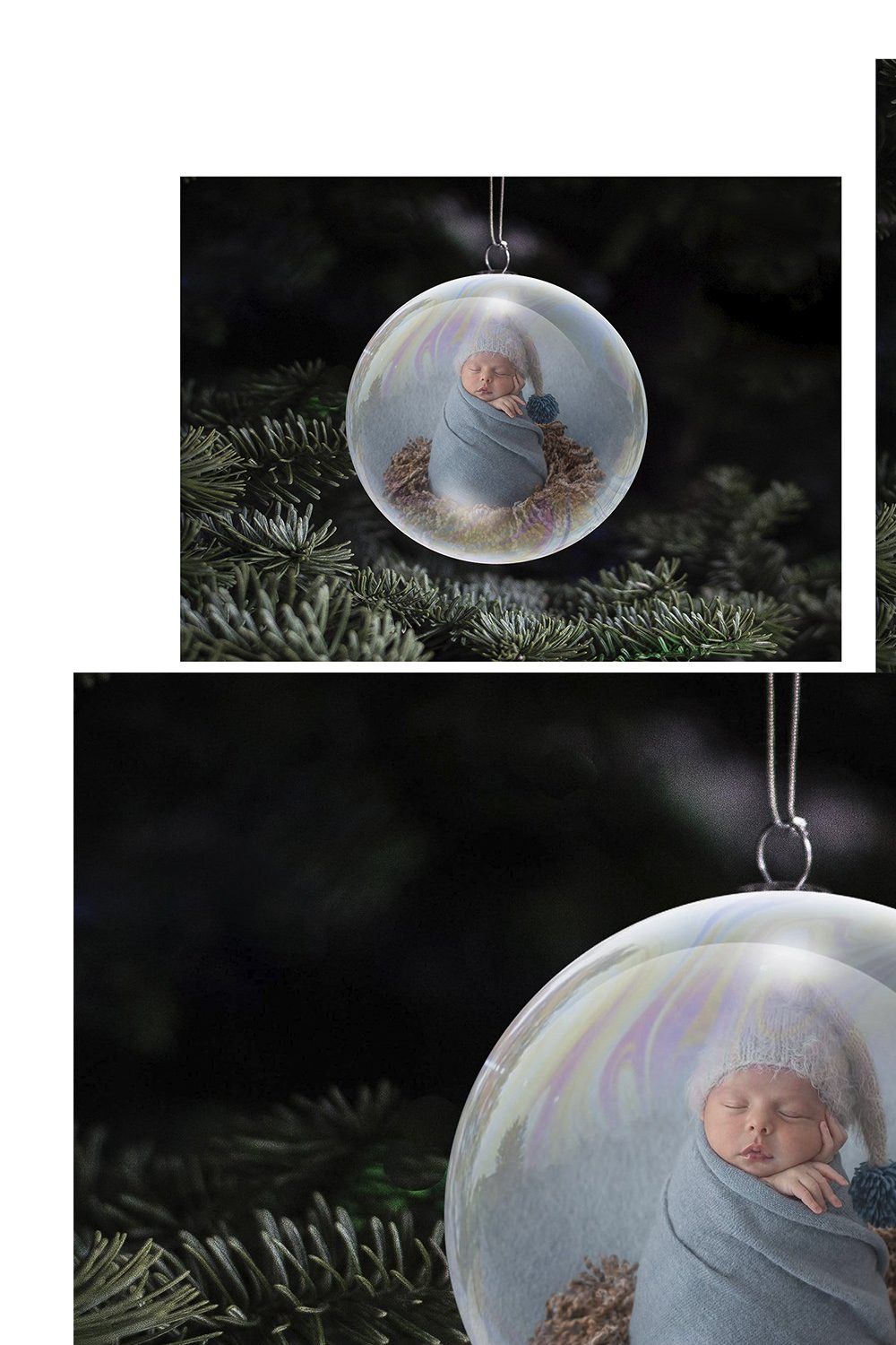 Christmas Ornaments Template PNG pinterest preview image.