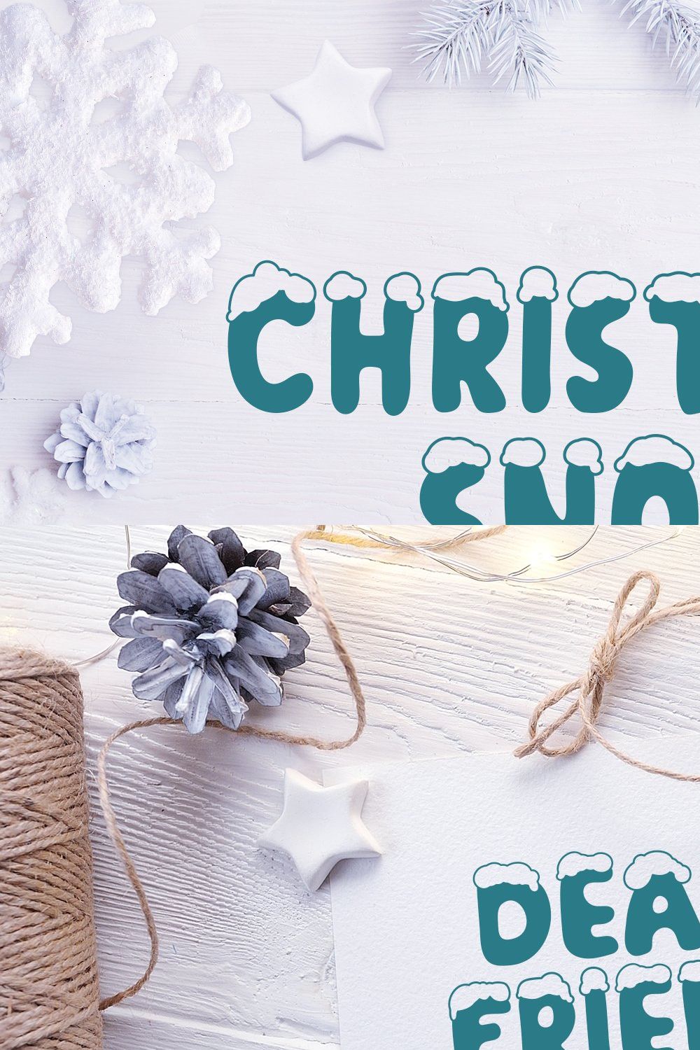 Christmas Snow Hand Drawn Font pinterest preview image.