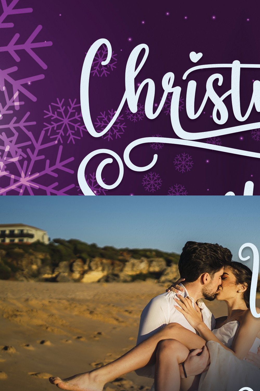 Christmas Snowfall | Script Font pinterest preview image.