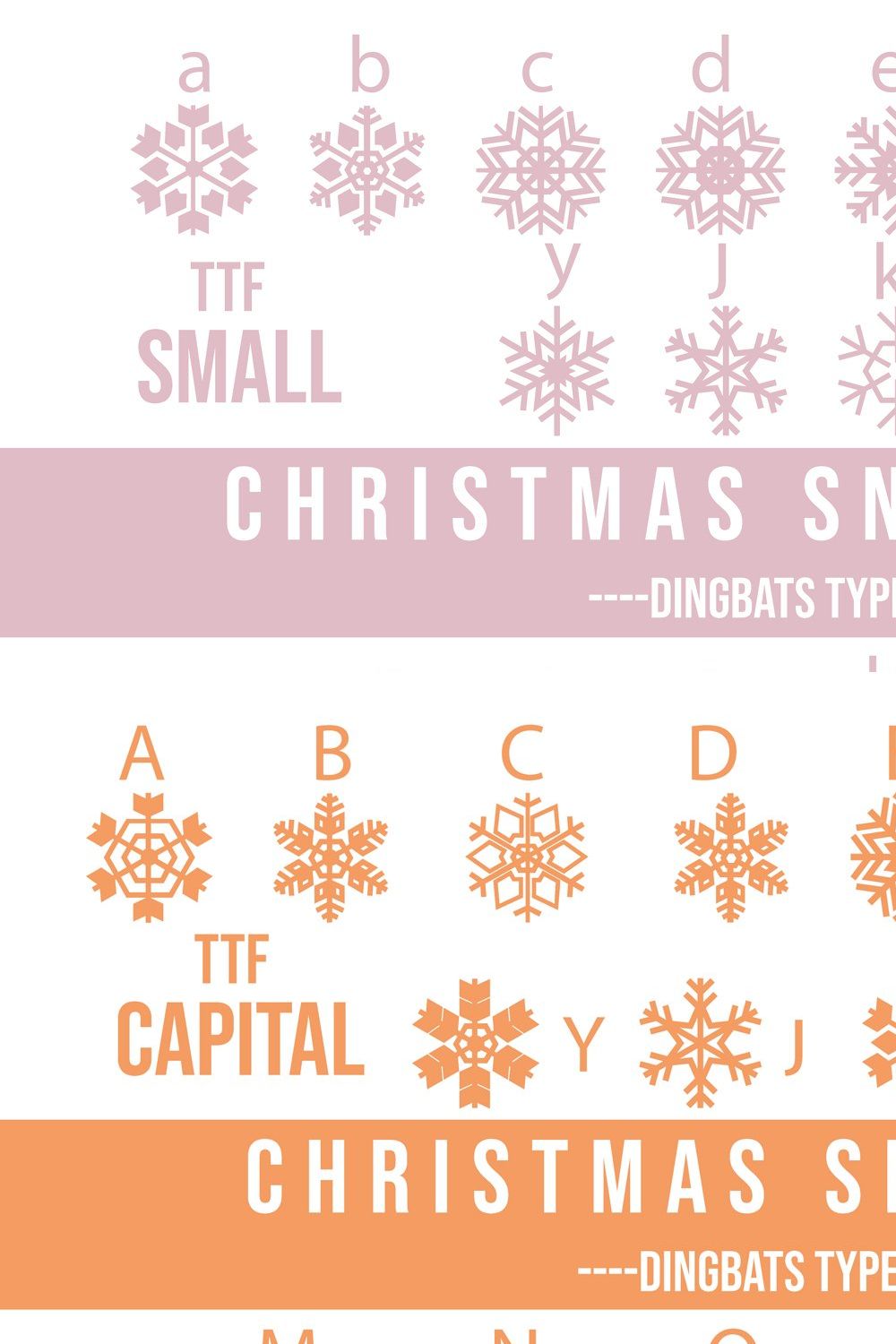 Christmas Snowflakes Dingbats Font pinterest preview image.