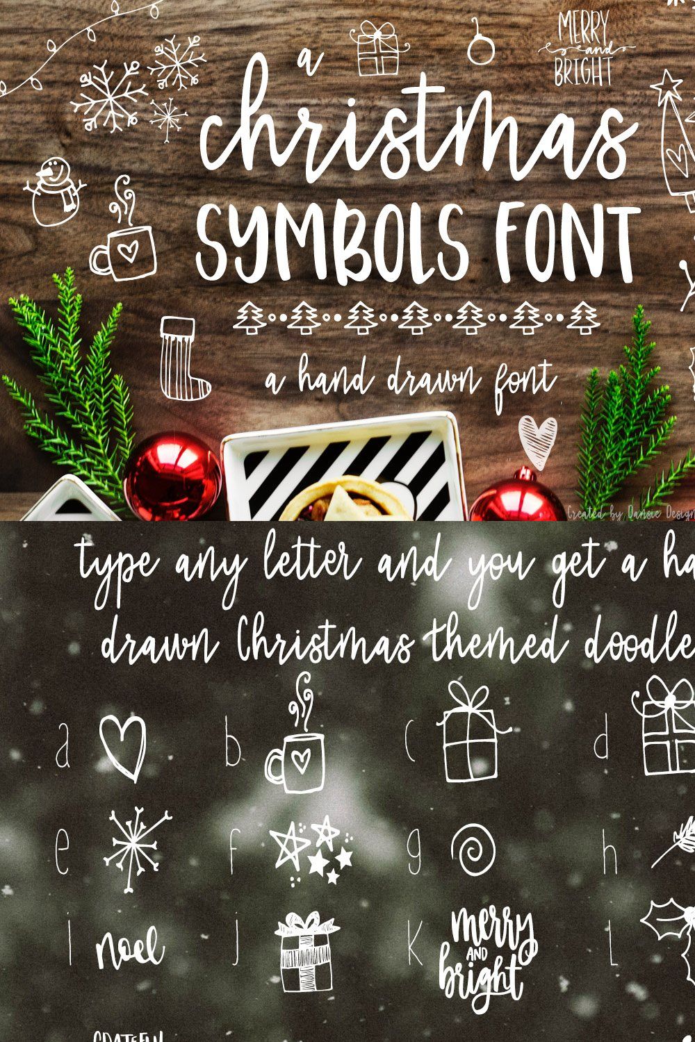 Christmas Symbols Font pinterest preview image.