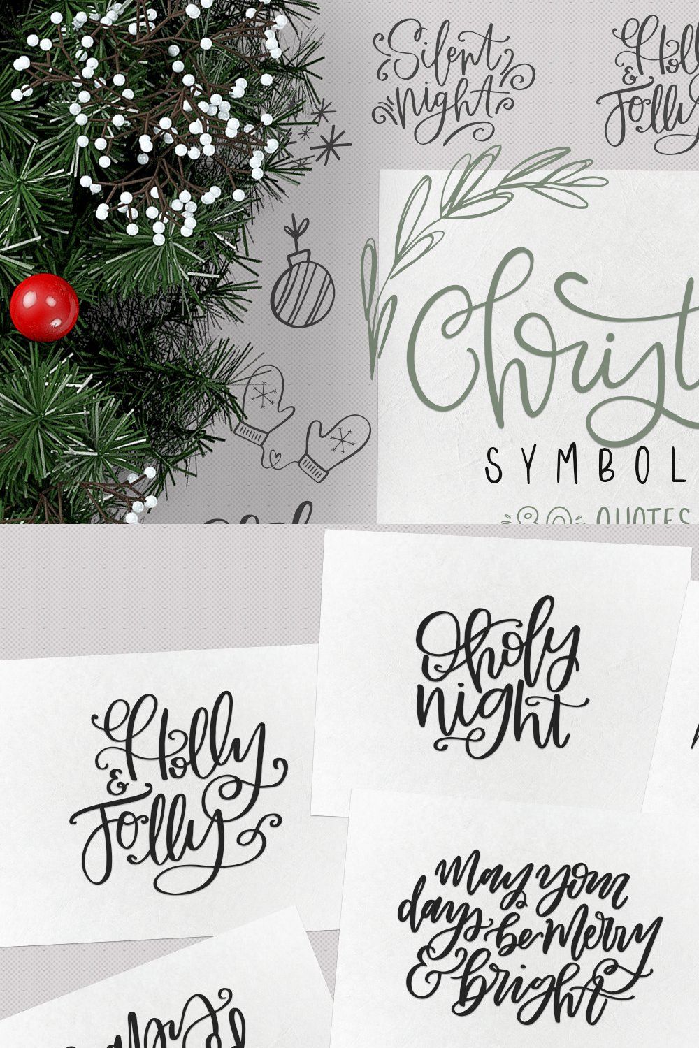 Christmas Symbols Font - Volume 2 pinterest preview image.