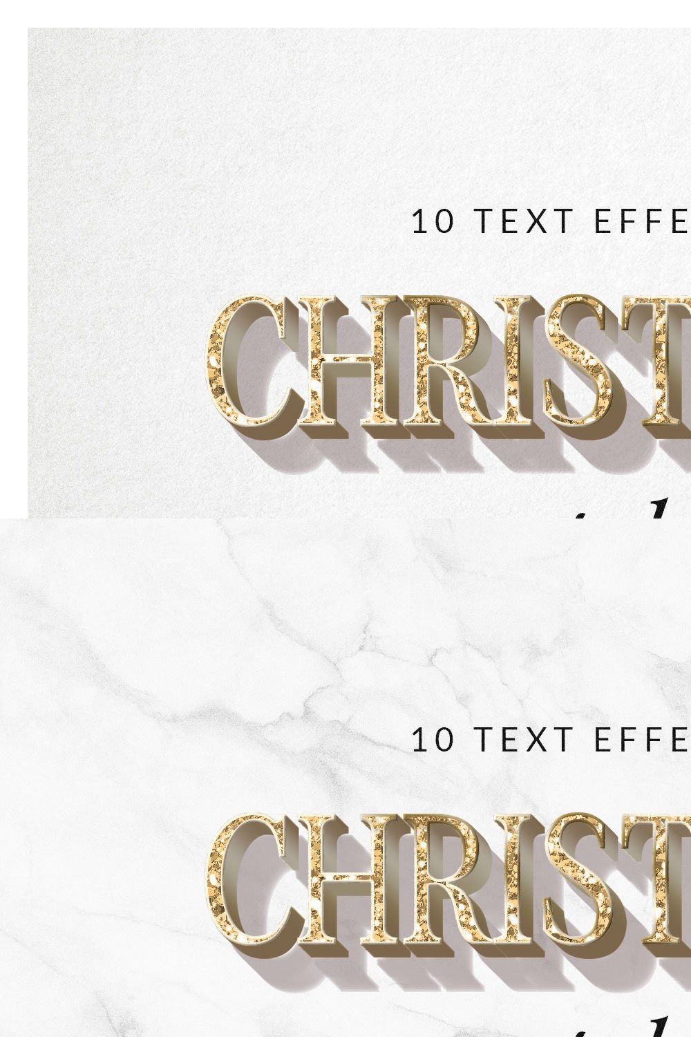 Christmas Text Effects pinterest preview image.