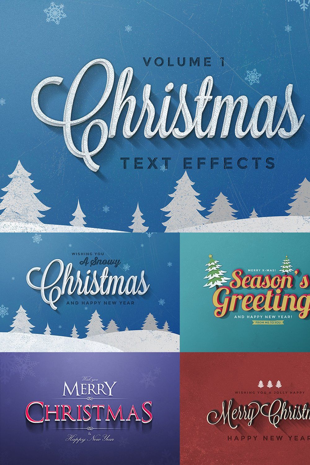 Christmas Text Effects Vol.1 pinterest preview image.