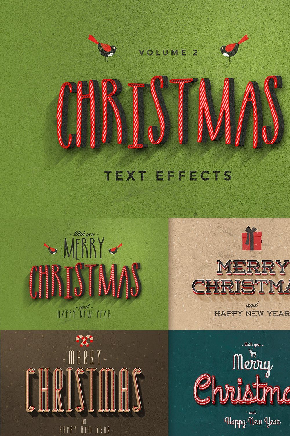 Christmas Text Effects Vol.2 pinterest preview image.