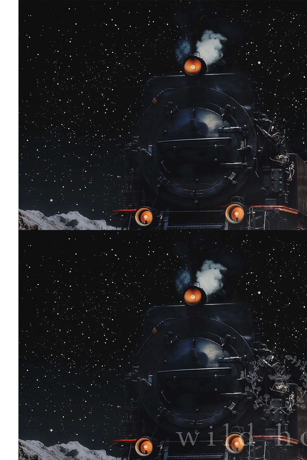 Christmas Train Digital Backdrop pinterest preview image.