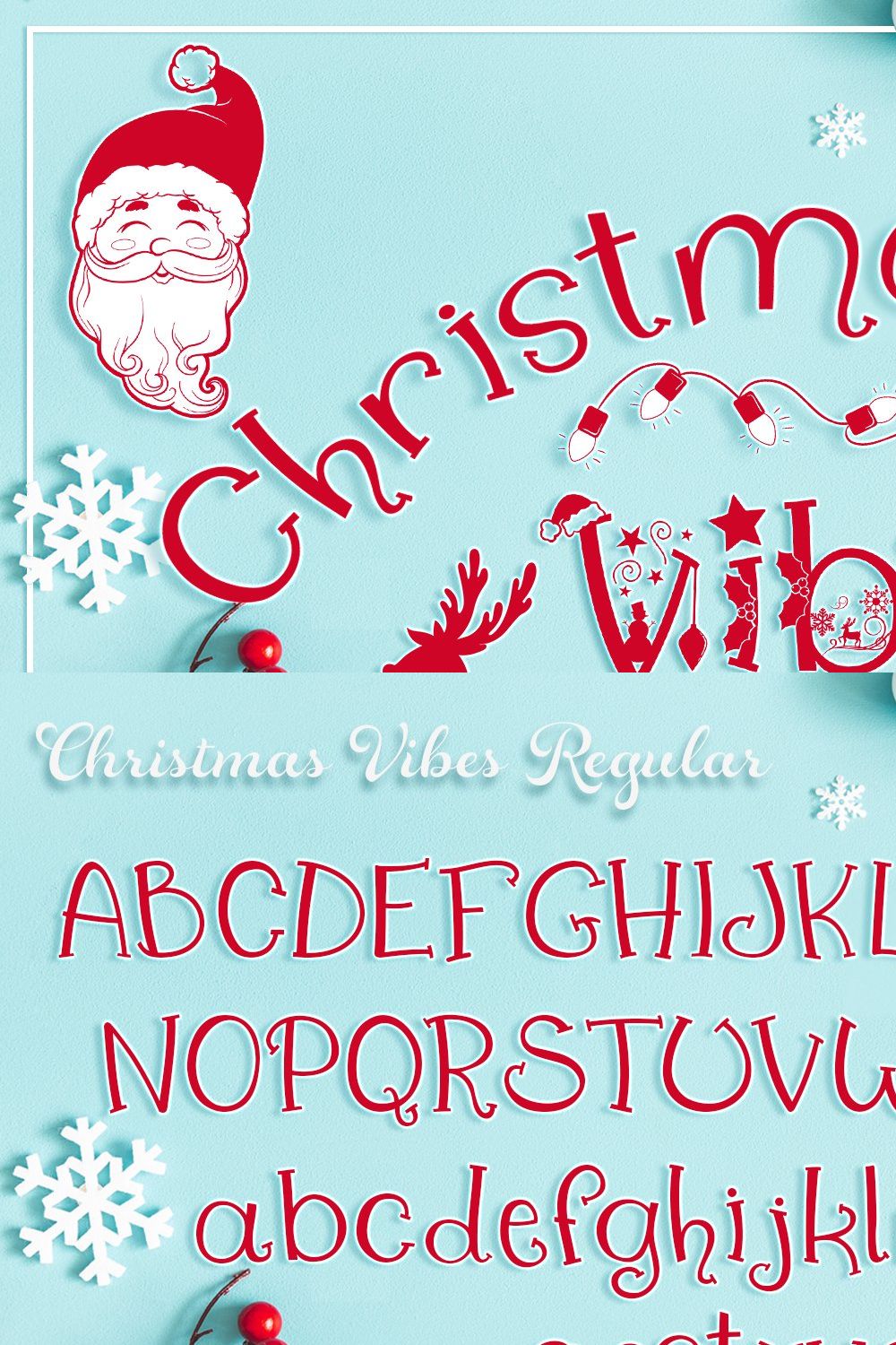 Christmas Vibes Font Family pinterest preview image.