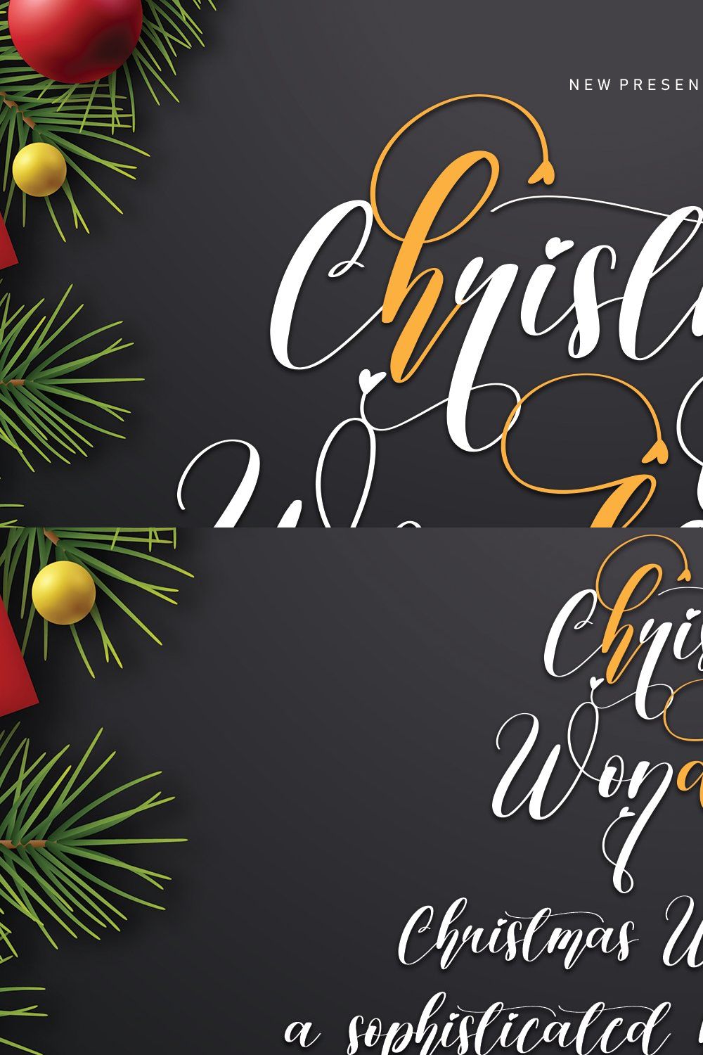 Christmas Wonderful | Script font pinterest preview image.