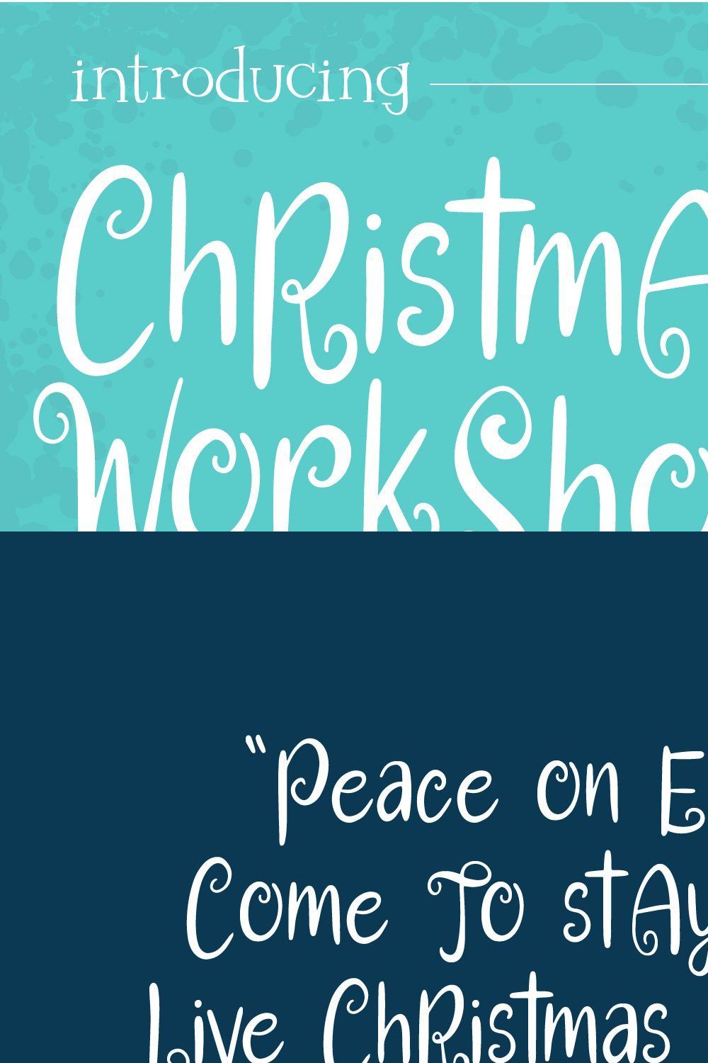 Christmas Workshop Font pinterest preview image.