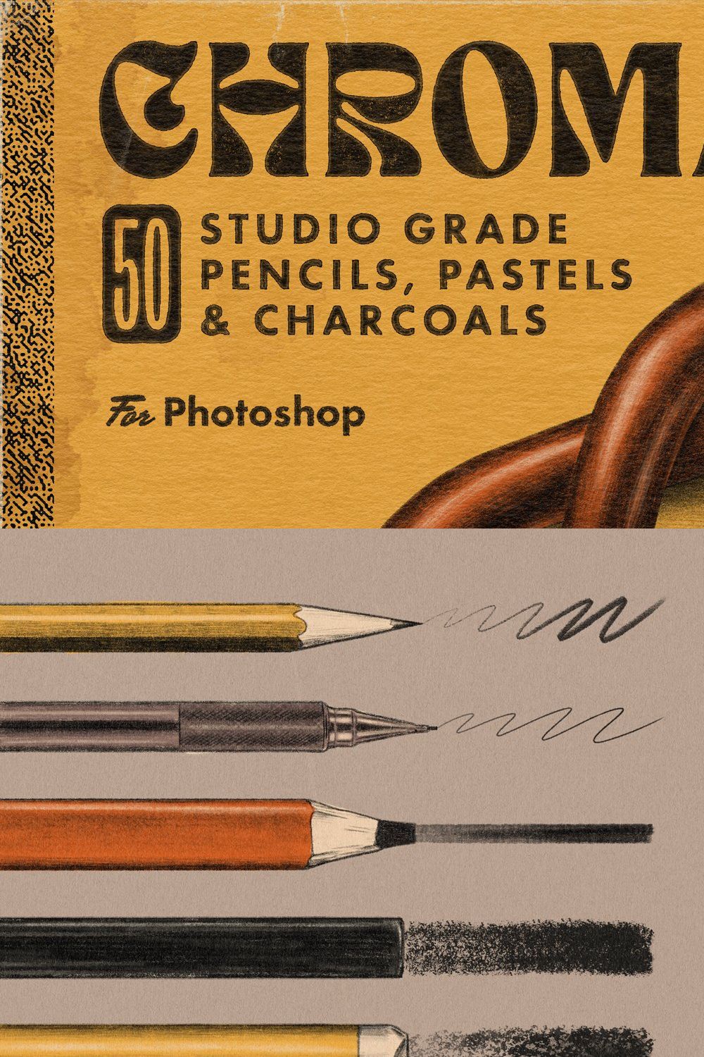 Chromagraph Pencils for Photoshop pinterest preview image.