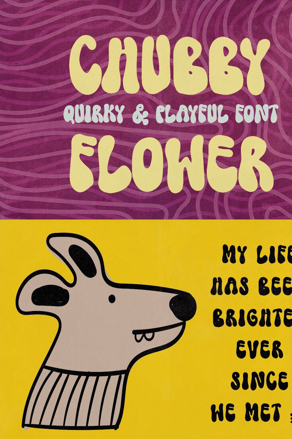 Chubby Flower - Playful & Cute Font pinterest preview image.